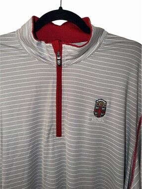 Cutter & Buck Brown University Men’s XXL Quarter Zip Pullover Jacket Gray Logo
